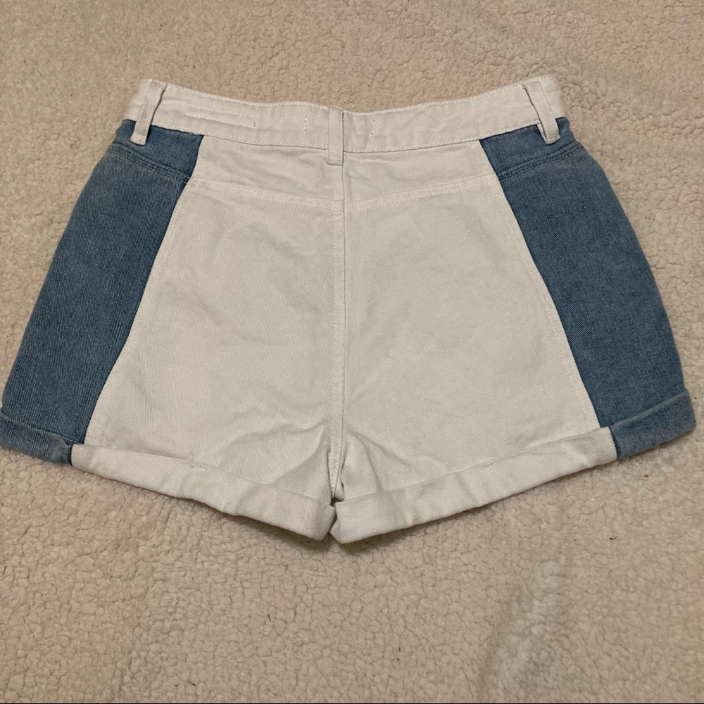 Pacsun Color Block Denim Button Fly Mom Shorts - image 2